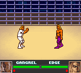WWF Attitude (Game Boy Color) screenshot: Even though these are 2 different wrestlers they still use the same sprite but with different coloured clothing