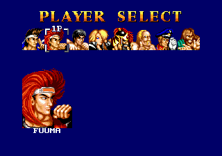 World Heroes (Genesis) screenshot: Choose a fighter.