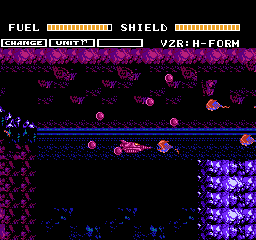 Wurm: Journey to the Center of the Earth (NES) screenshot: Swarms of enemies converge on the Wurm