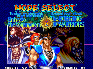 World Heroes 2 JET (Neo Geo) screenshot: The Death match mode is gone, but you have a training mode now.