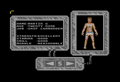 Xenomorph (Commodore 64) screenshot: Choosing a character