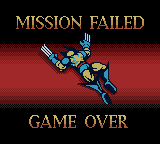 X-Men: Mutant Wars (Game Boy Color) screenshot: Game over