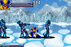 X-Men: Reign of Apocalypse (Game Boy Advance) screenshot: Surrounded by enemies.