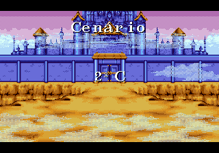 Yū Yū Hakusho: Makyō Tōitsusen (Genesis) screenshot: Scenario selection (Brazilian version)
