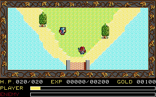 Ys: The Vanished Omens (Apple IIgs) screenshot: Leaving the town