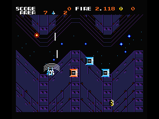 Zanac EX (MSX) screenshot: Shoot the orange square for bonus