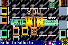 Yu-Gi-Oh!: Worldwide Edition - Stairway to the Destined Duel (Game Boy Advance) screenshot: Winning the battle