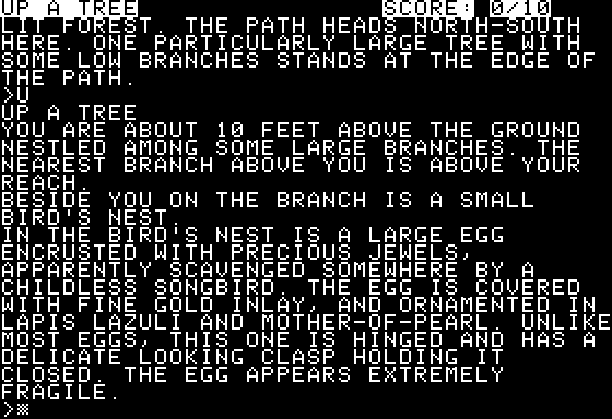 Zork: The Great Underground Empire (Apple II) screenshot: I've found a priceless treasure!
