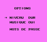 Die Maus (Game Boy Color) screenshot: Options (French).