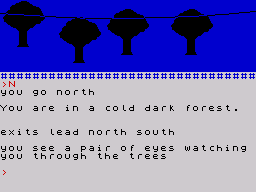 Invincible Island (ZX Spectrum) screenshot: Cold dark forest