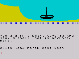 Invincible Island (ZX Spectrum) screenshot: Small cove by the sea