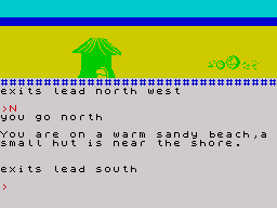 Invincible Island (ZX Spectrum) screenshot: Small hut