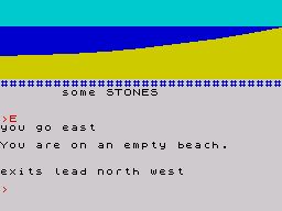 Invincible Island (ZX Spectrum) screenshot: Empty beach