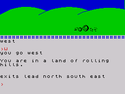 Invincible Island (ZX Spectrum) screenshot: Land of rolling hills