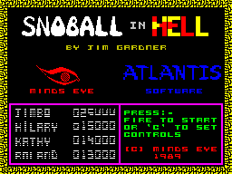 Snoball in Hell (ZX Spectrum) screenshot: Title screen