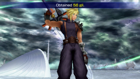 Dissidia: Final Fantasy (PSP) screenshot: After winning a battle you will obtain some loot.