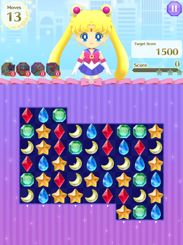 Sailor Moon Drops (iPad) screenshot: Level 2