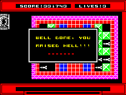 Snoball in Hell (ZX Spectrum) screenshot: Game over