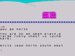 Invincible Island (ZX Spectrum) screenshot: Large rusty chest