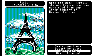 Where in the World Is Carmen Sandiego? (TRS-80 CoCo) screenshot: Paris