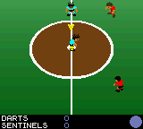 Pocket Soccer (Game Boy Color) screenshot: Kick-off in the Coliseum