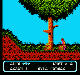 Moon Crystal (NES) screenshot: Ducking