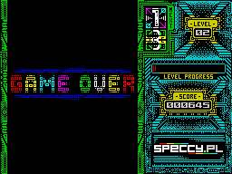 Krunel (ZX Spectrum) screenshot: Game over