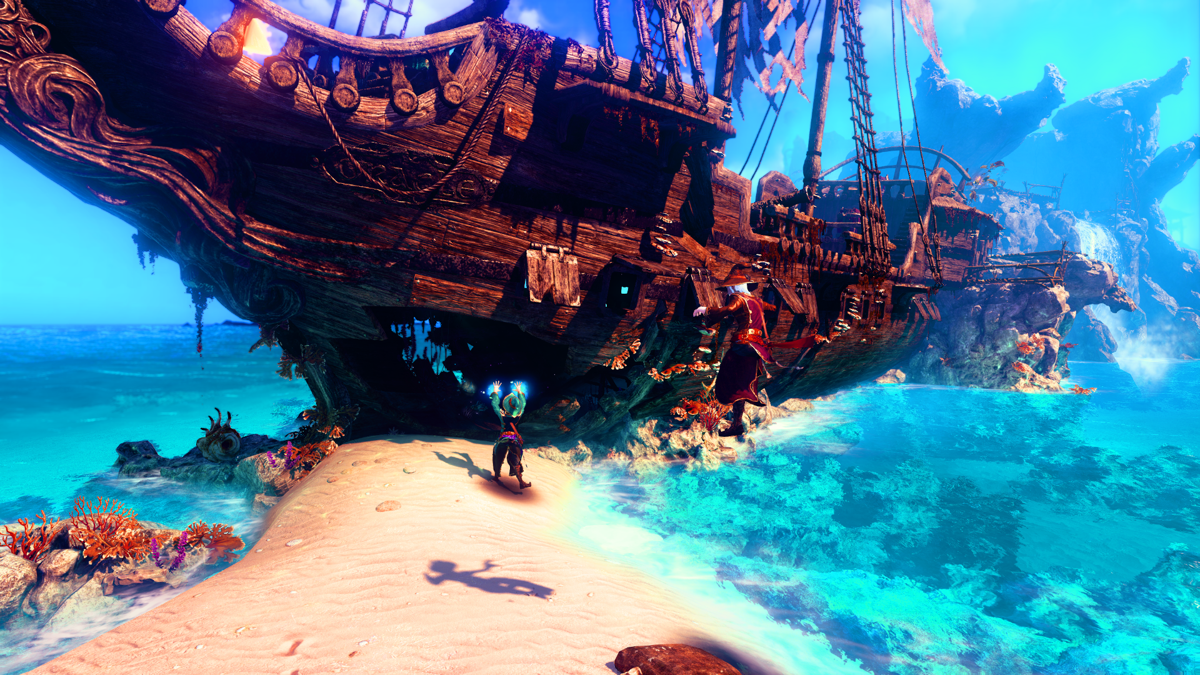Trine 3: The Artifacts of Power (Windows) screenshot: An old stranded ship