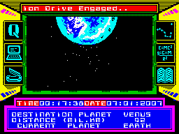 The Planets (ZX Spectrum) screenshot: Let's travel to Venus now.