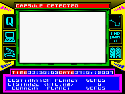 The Planets (ZX Spectrum) screenshot: Aye, something was detected!