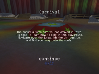 Dave Mirra Freestyle BMX: Maximum Remix (PlayStation) screenshot: Carnival introduction