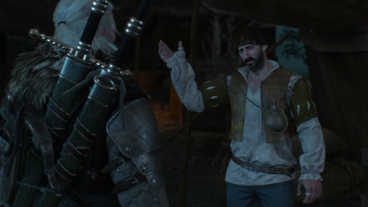 The Witcher 3: Wild Hunt (Xbox One) screenshot: Talking with the local trader