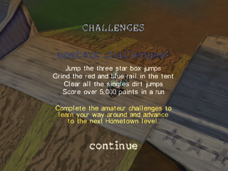 Dave Mirra Freestyle BMX: Maximum Remix (PlayStation) screenshot: Challenges
