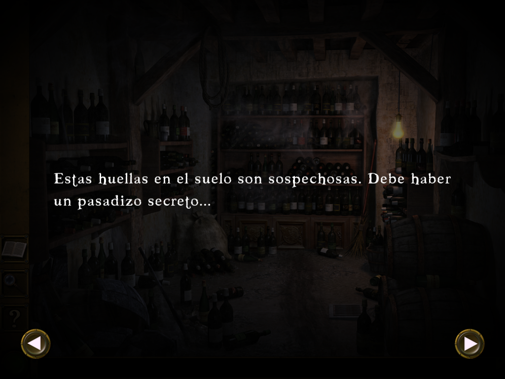 Frankenstein: The Dismembered Bride (Windows) screenshot: Cellar (in Spanish)