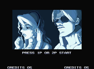 Metal Slug 4 (Neo Geo) screenshot: Introduction frame  Eri Kasamoto and Tarma Roving investigating an unknown communication.