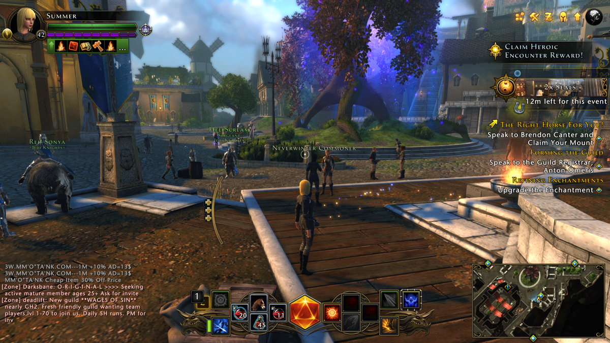 Neverwinter (Xbox One) screenshot: Visiting the Protector's Enclave.