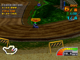 RC de GO! (PlayStation) screenshot: Falling from a ramp.