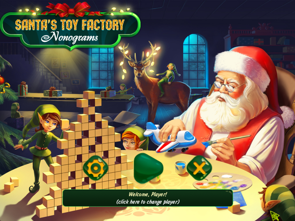 Santa's Toy Factory: Nonograms (Windows) screenshot: Main menu