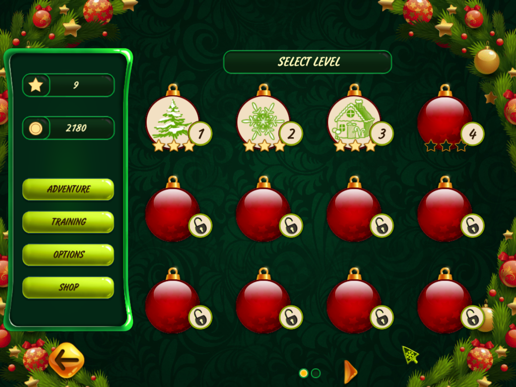 Santa's Toy Factory: Nonograms (Windows) screenshot: Level selection