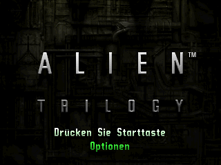 Alien Trilogy (SEGA Saturn) screenshot: Title Screen (German PAL version).