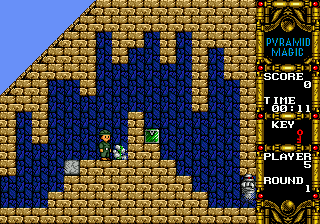 Pyramid Magic (Genesis) screenshot: The boxes contain keys.