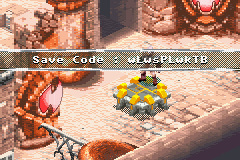 Back to Stone (Game Boy Advance) screenshot: Jump on these pedestals to get a 'save code.'