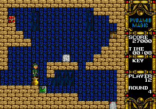 Pyramid Magic III (Genesis) screenshot: It can be used as a platform, too.