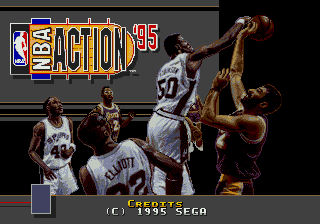 NBA Action '95 starring David Robinson (Genesis) screenshot: Title with David Robinson