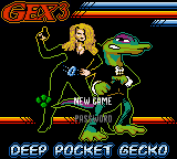 Gex 3: Deep Pocket Gecko (Game Boy Color) screenshot: Main Menu