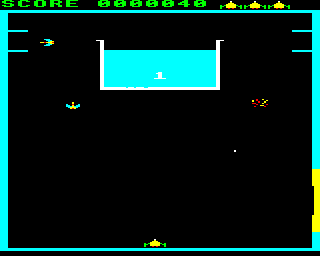 Acid Drops (BBC Micro) screenshot: Destroying an enemy