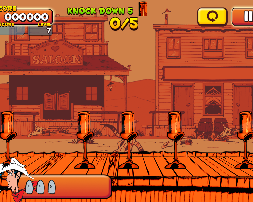 Lucky Luke: Shoot & Hit (Windows) screenshot: I need to knock down five cans with three bullets