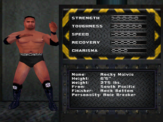 WWF War Zone (PlayStation) screenshot: The Rock biography