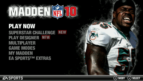Madden NFL 10 (PSP) screenshot: Main menu