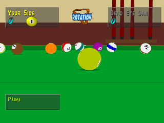 Virtual Pool (PlayStation) screenshot: Rotation game start